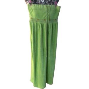 Miss Me SM/ MED Apple green terry cloth strapless maxi dress or swim cover up